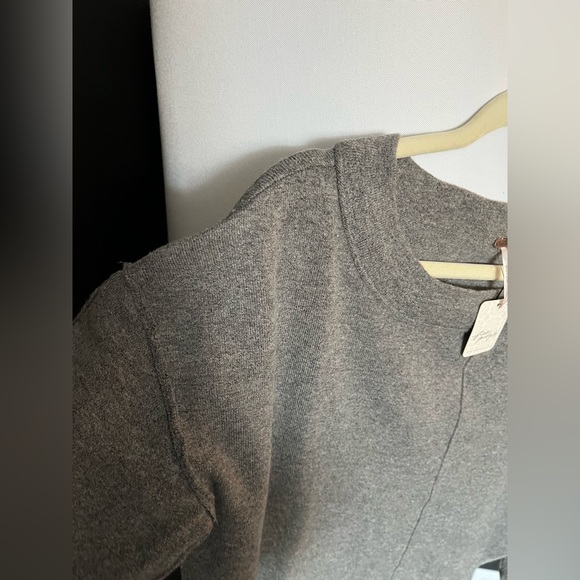 NWT FREE PEOPLE Jamie Pullover Sweater In Dark Heather Gray MSRP $148 Size S - Picture 8 of 11